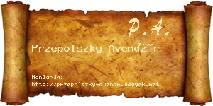 Przepolszky Avenár névjegykártya